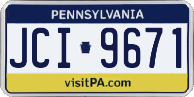 PA license plate JCI9671