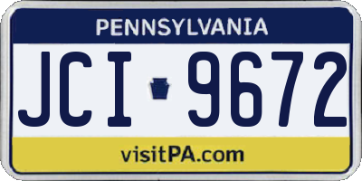 PA license plate JCI9672