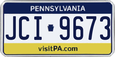 PA license plate JCI9673