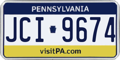 PA license plate JCI9674