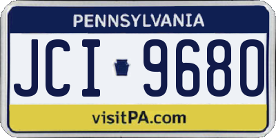 PA license plate JCI9680