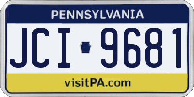 PA license plate JCI9681