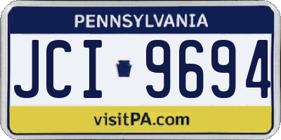 PA license plate JCI9694