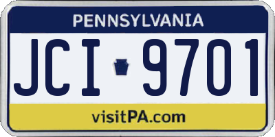PA license plate JCI9701