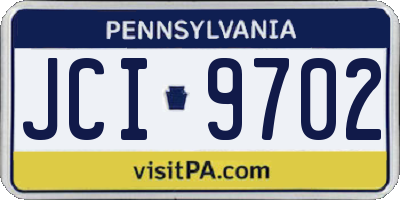 PA license plate JCI9702