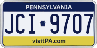 PA license plate JCI9707