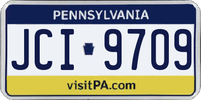 PA license plate JCI9709