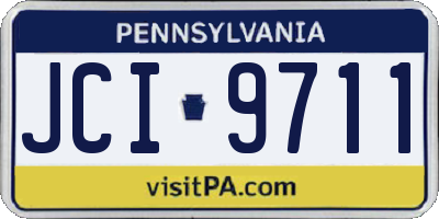 PA license plate JCI9711