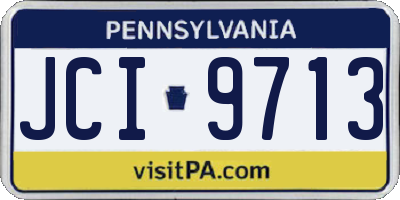 PA license plate JCI9713