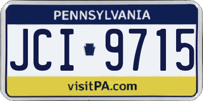 PA license plate JCI9715