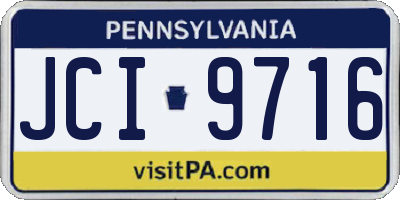 PA license plate JCI9716