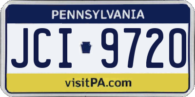 PA license plate JCI9720