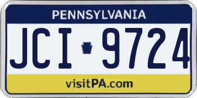 PA license plate JCI9724