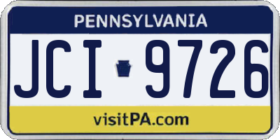 PA license plate JCI9726