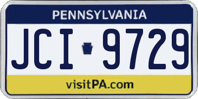 PA license plate JCI9729