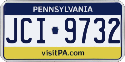 PA license plate JCI9732