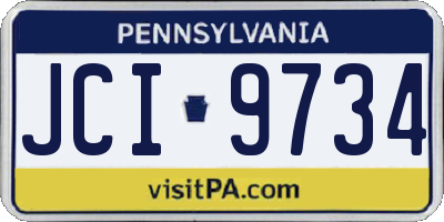 PA license plate JCI9734