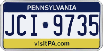 PA license plate JCI9735