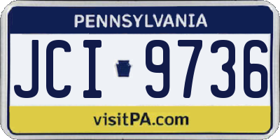 PA license plate JCI9736
