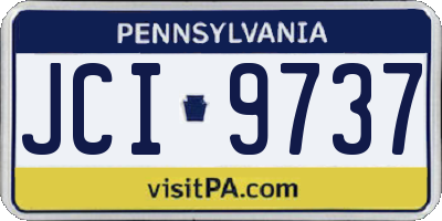 PA license plate JCI9737