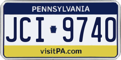 PA license plate JCI9740