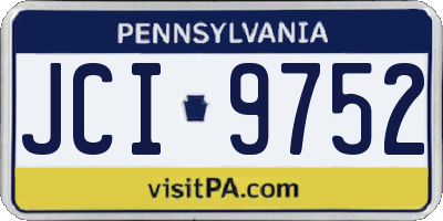 PA license plate JCI9752