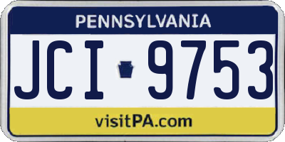 PA license plate JCI9753