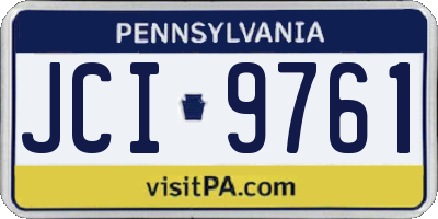 PA license plate JCI9761