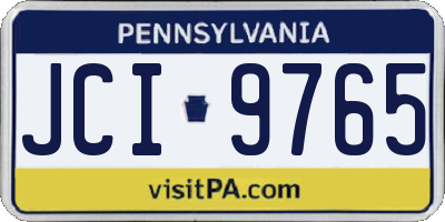 PA license plate JCI9765