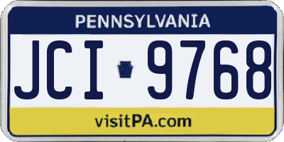 PA license plate JCI9768