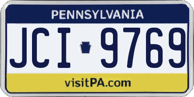 PA license plate JCI9769