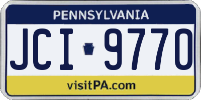 PA license plate JCI9770