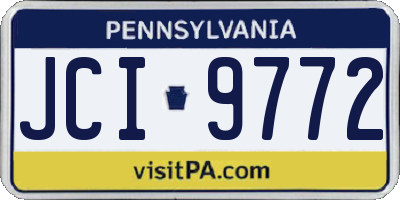 PA license plate JCI9772