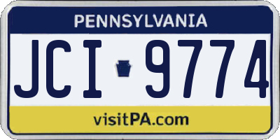 PA license plate JCI9774
