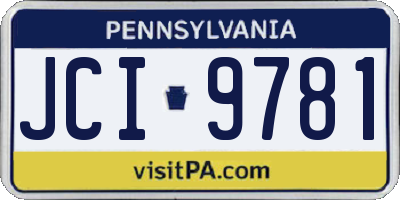 PA license plate JCI9781