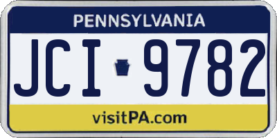 PA license plate JCI9782