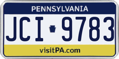 PA license plate JCI9783
