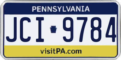 PA license plate JCI9784