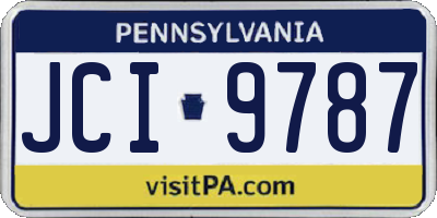 PA license plate JCI9787