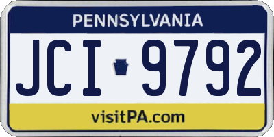 PA license plate JCI9792