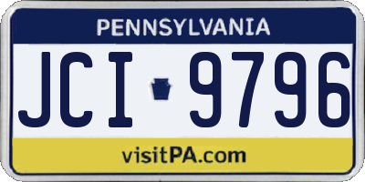 PA license plate JCI9796