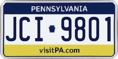 PA license plate JCI9801