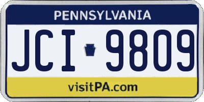 PA license plate JCI9809