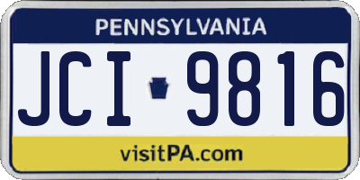 PA license plate JCI9816