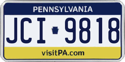 PA license plate JCI9818