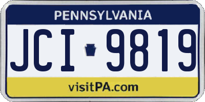 PA license plate JCI9819