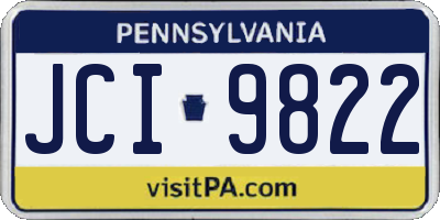 PA license plate JCI9822