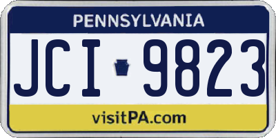 PA license plate JCI9823