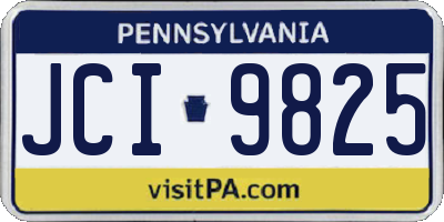 PA license plate JCI9825
