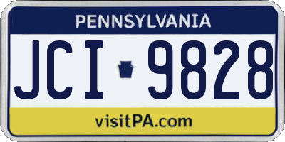 PA license plate JCI9828